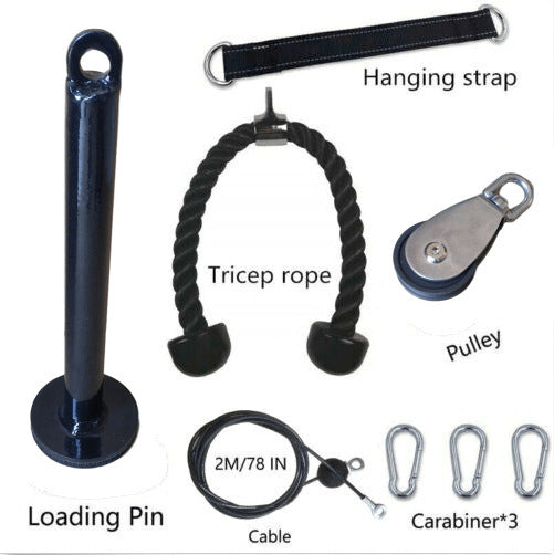 PlaySure Portable Limited Fitness Equipment X Piece Set Fitness DIY Pulley Rope Arm Strength Triceps